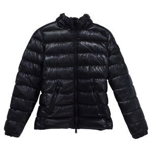 Moncler Bady Water Resistant Hooded Down Puffer in Black Nylon